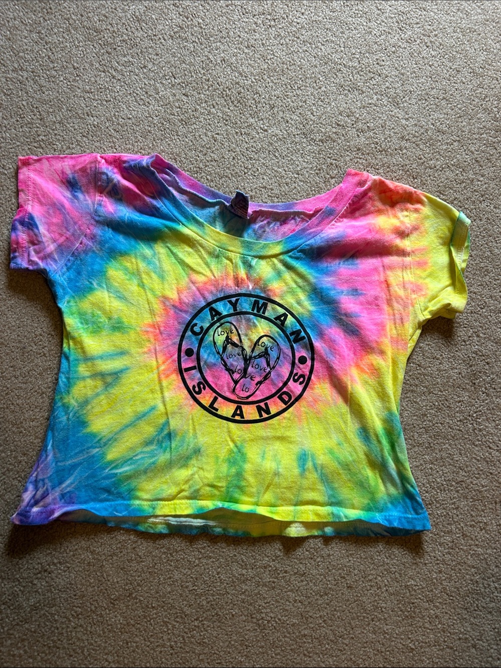 Tie-dye Cayman Islands cropped top